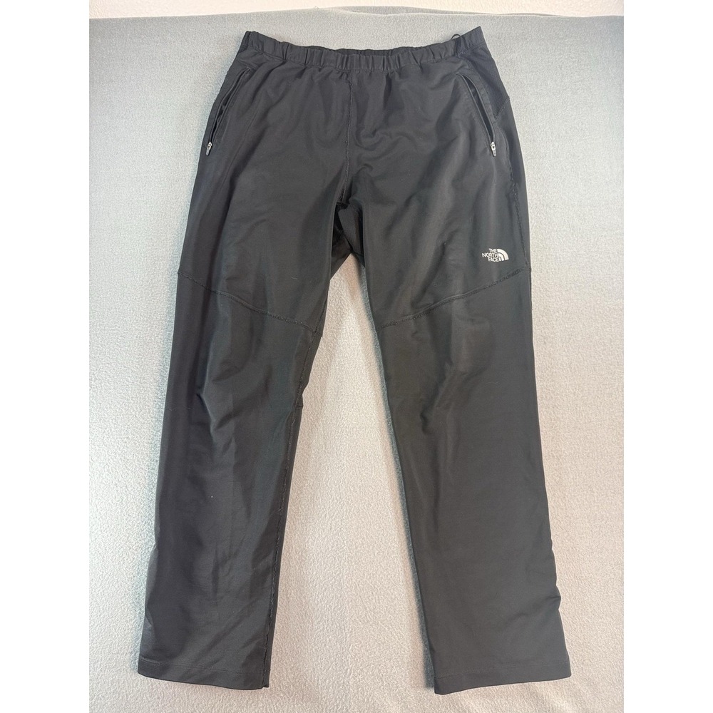 The North Face Track Pants Mens L Black Softshell Zip Pockets Running Hiking